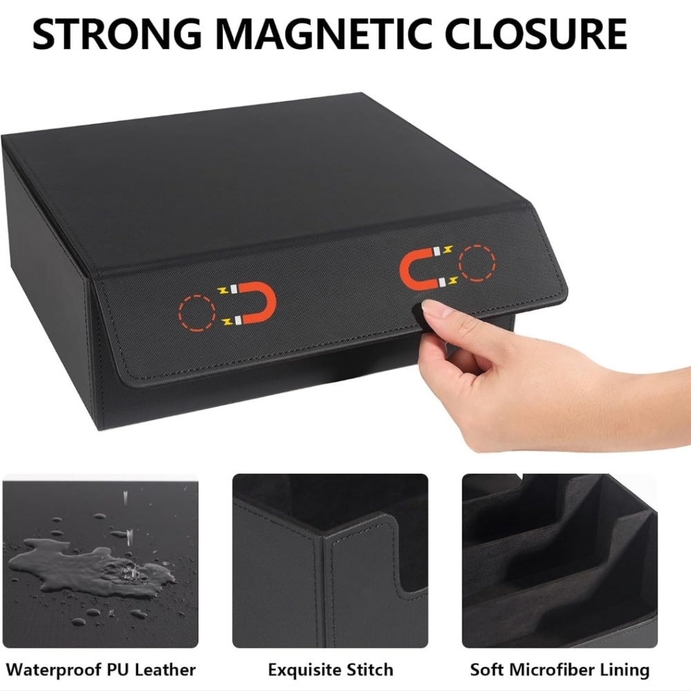 Leather Trading Card Storage Box - Picture 3 of 7